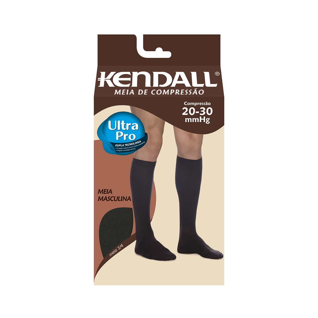 MEIA KENDALL 3/4 20-30 MMHG MASCULINA COM PONTEIRA 1532