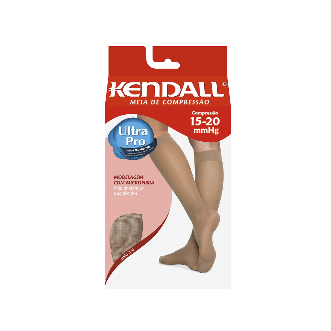 Kit 3 MEIA KENDALL 3/4 15-20 MMHG COM PONTEIRA 1671