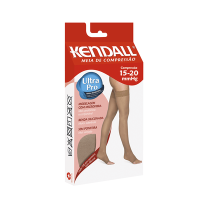 MEIA KENDALL 7/8 15-20 MMHG COM SILICONE E SEM PONTEIRA 1712