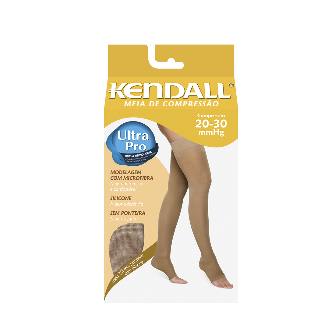 MEIA KENDALL 7/8 20-30 MMHG SEM PONTEIRA 1713
