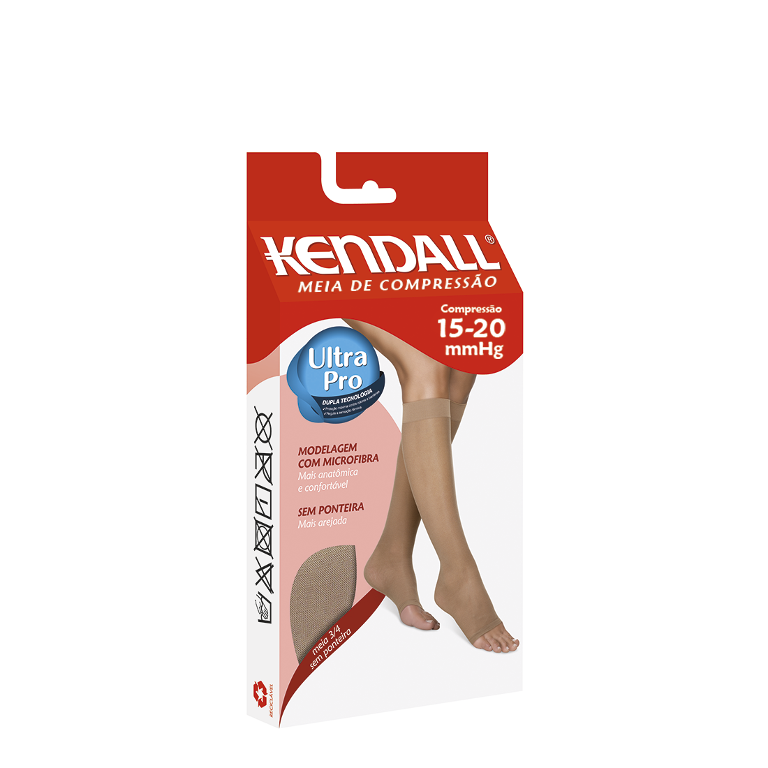 Kit 3 MEIA KENDALL 3/4 15-20 MMHG SEM PONTEIRA 1871