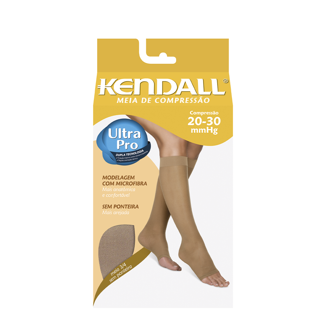 Kit 3 MEIA KENDALL 3/4 20-30 MMHG SEM PONTEIRA 1881