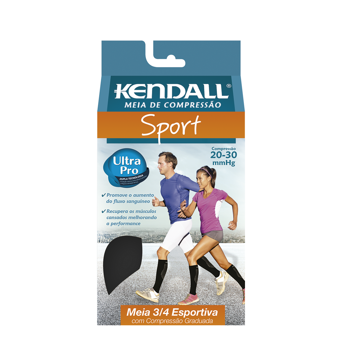 MEIA ¾ KENDALL SPORT 20–30 MMHG 3112